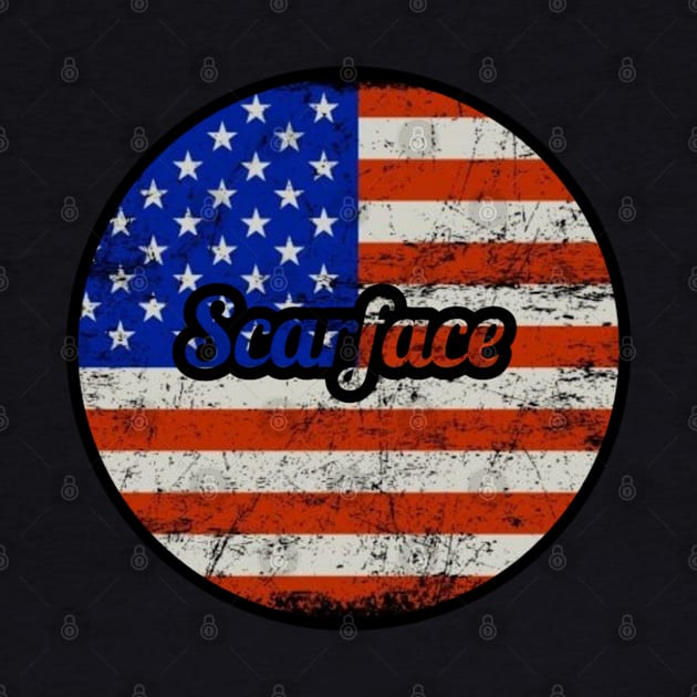 Scarface / USA Flag Vintage Style by Mieren Artwork 